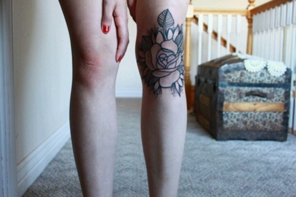 knee tattoo for girl