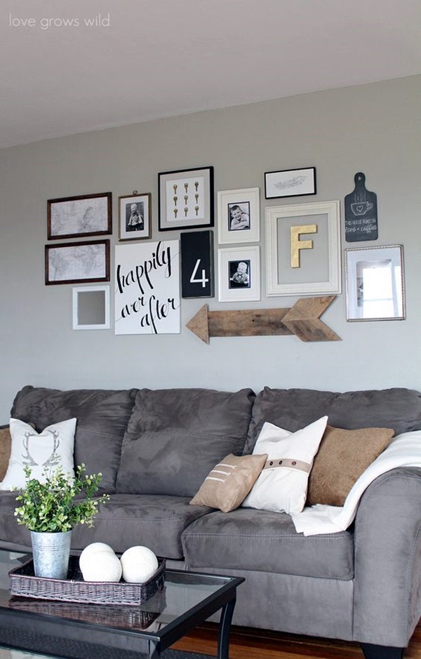 40 Simple But Fashionable Living Room Wall Decoration ...