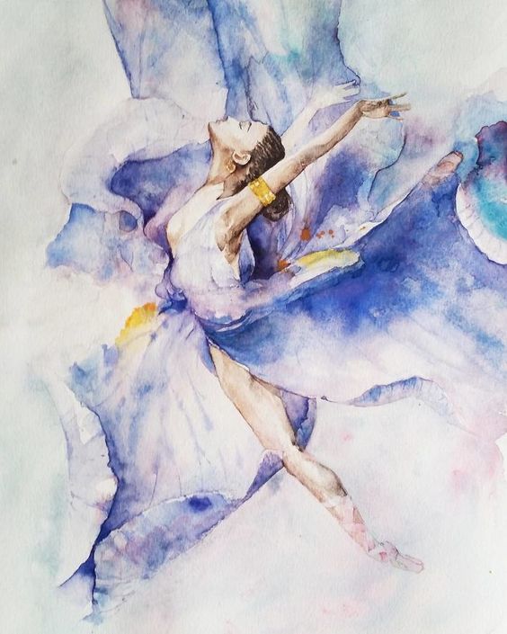 Wonderfully Fluid Watercolor Ballerina Art - Bored Art