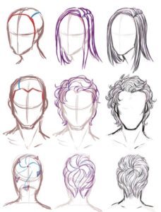 How To Draw Hair (Step By Step Image Guides) - Bored Art