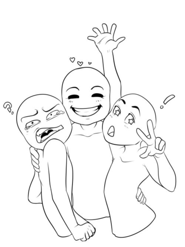 Drawing Templates Squad Trio Pose Reference Draw Squad Drawing