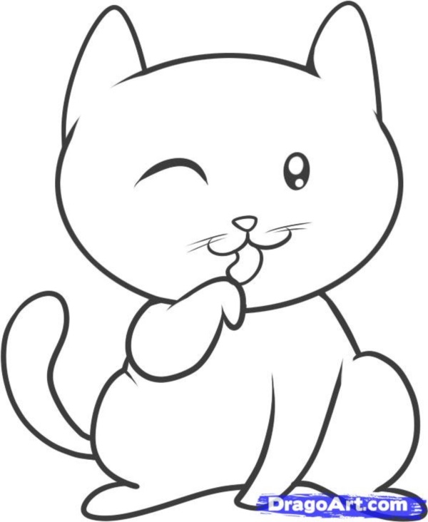 drawings of cats easy
