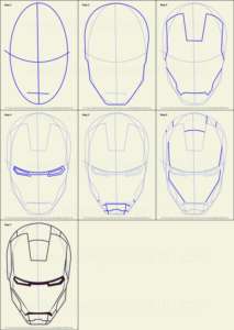 How To Draw Iron Man: 10 Step by Step Examples - Bored Art