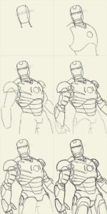 How To Draw Iron Man: 10 Step by Step Examples - Bored Art