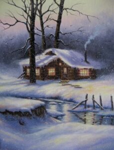 87 Original Winter Paintings on Canvas - Bored Art