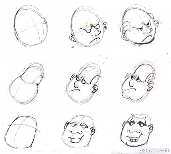 how to draw cartoon heads